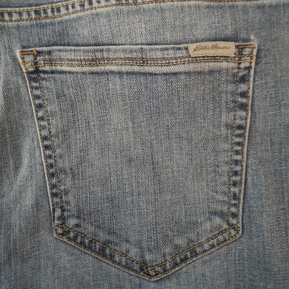 Eddie Bauer Ladies Boyfriend Fit Slim Leg Blue Jeans - Picture 5 of 7